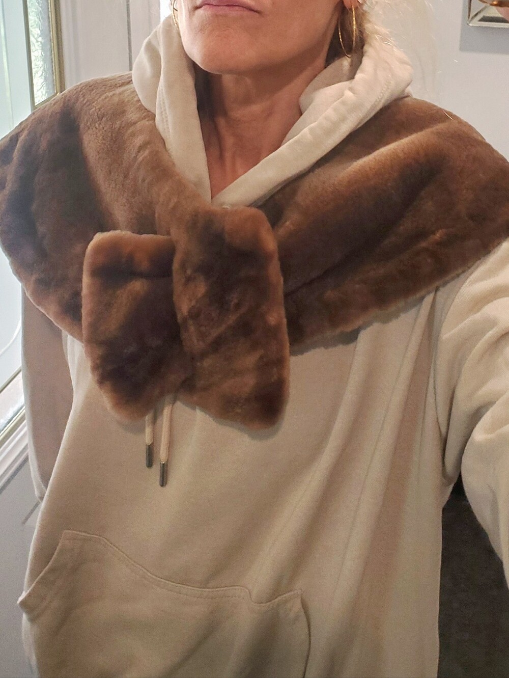 Sheared Beaver Fur Vintage Plush Stole Cape Shrug Scarf Collar